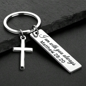 Christian Bible Verse Cross Keychain for Men & Women