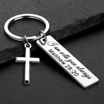 Christian Bible Verse Cross Keychain for Men & Women