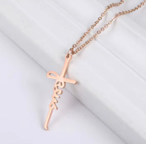 Christian  Stainless Steel Jesus Cross Pendant Necklace for Women